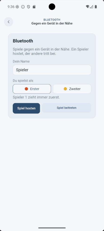 Einrichtung einer Bluetooth-Partie