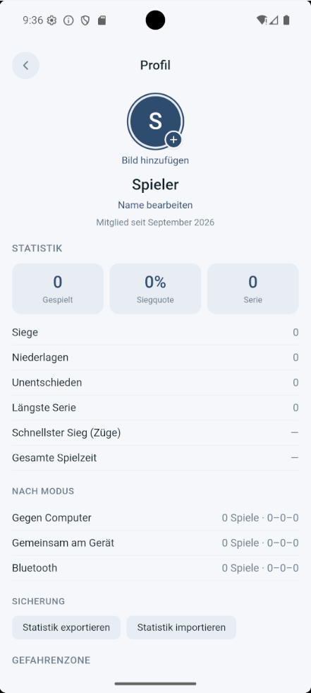 Spielerprofil und Statistiken