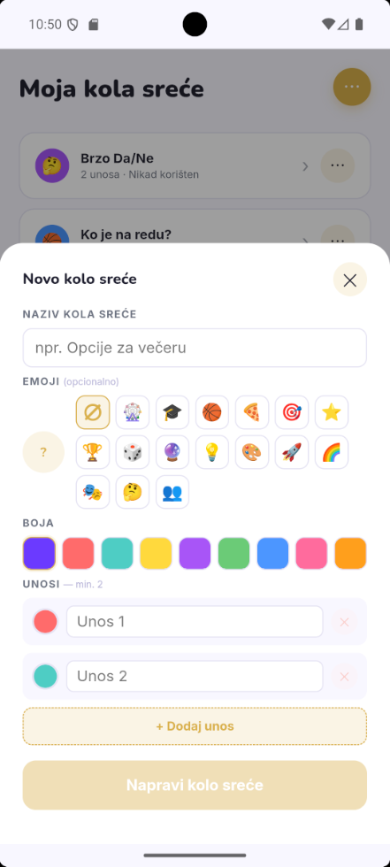 Kreiranje novog kola