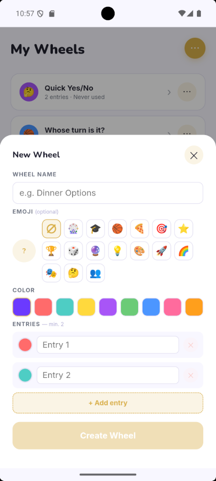 Creating a new wheel