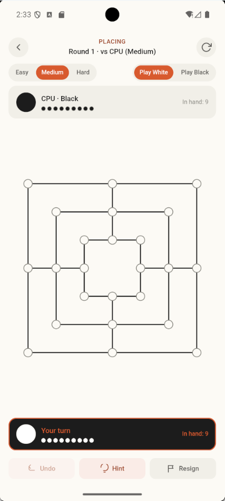 Game board in play