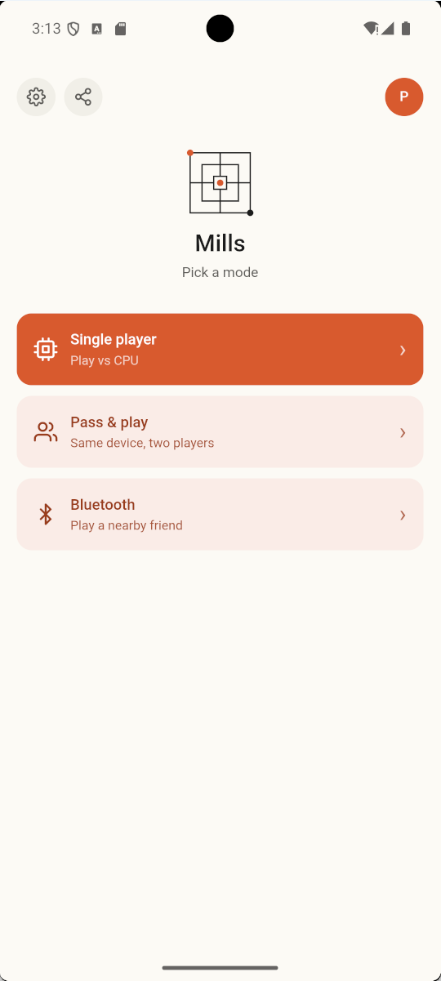 Home screen